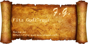 Fitz Györgyi névjegykártya